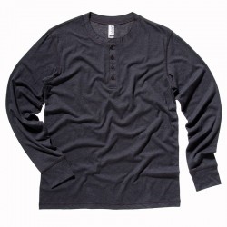 Plain Unisex Jersey long sleeve Henley Bella+Canvas 145 GSM